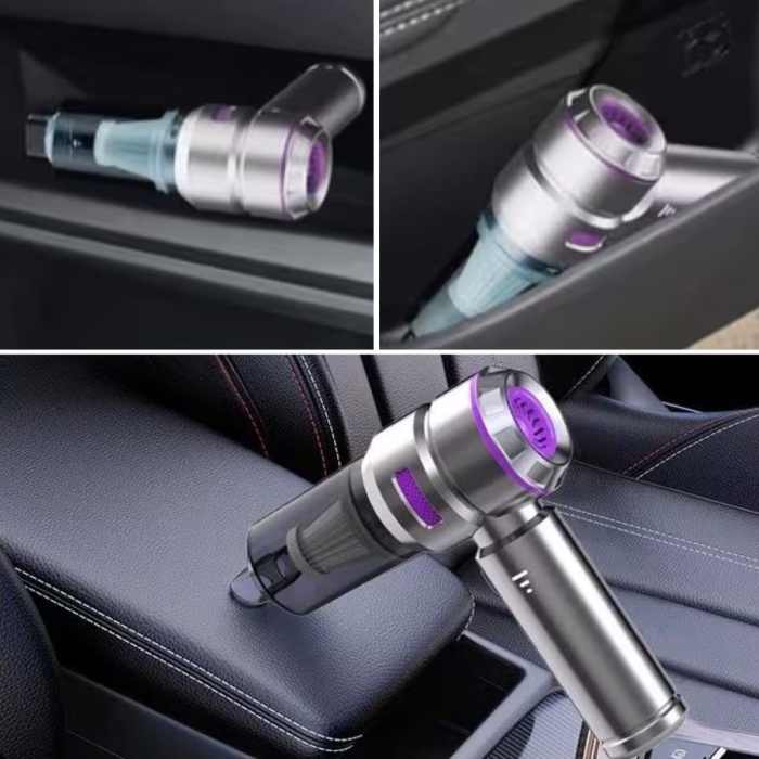 BUFFER® 9 Farklı Uçlu Kablosuz Şarjlı Araç İçi Süpürge – Wireless Destekli, Güçlü Emiş, Taşınabilir Pratik Araç Temizleyici