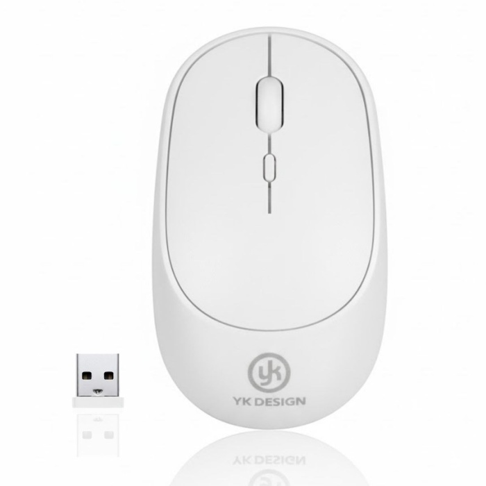 ® Yeni Ürün Beyaz Renkli Ergonomik Sessiz Kablosuz MouseUSB Alıcılı, Ofis ve Oyun İçin Konforlu Bilgisayar Faresi MS6310