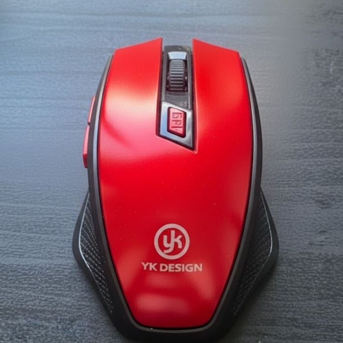 ® Yeni Ürün Kırmızı Renkli Baş Parmak Destekli Ergonomik Sessiz Kablosuz MouseUSB Alıcılı, Ofis ve Oyun İçin Konforlu Bilgisayar Faresi MS6300