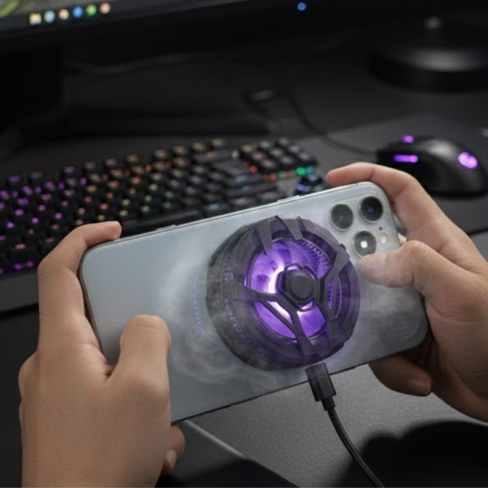 ® Yeni Ürün Manyetik Telefon ve Tablet SoğutucuGüçlü Sessiz Fanlı, Hızlı Isı Dağıtıcı Mobil Cihaz Soğutma Aparatı S25 Radiator