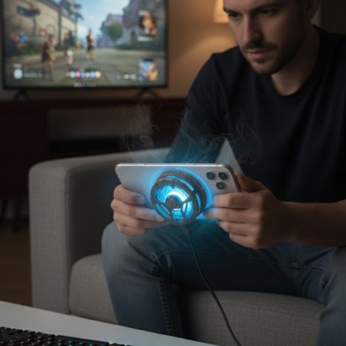 ® Yeni Ürün Manyetik Telefon ve Tablet SoğutucuGüçlü Sessiz Fanlı, Hızlı Isı Dağıtıcı Mobil Cihaz Soğutma Aparatı S25 Radiator