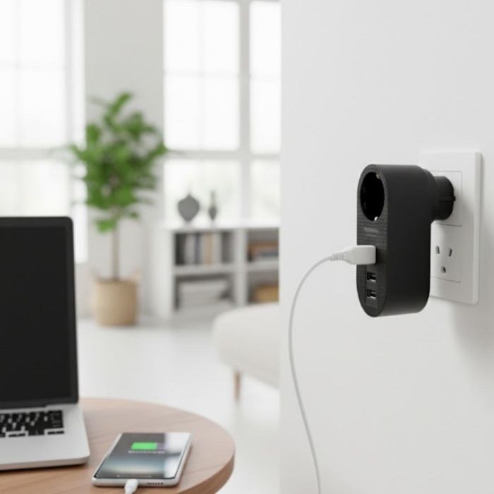 ® Yeni Ürün 2 USB,1 TYPE-C Girişli 1li Çocuk Korumalı,Isıya Karşı Dayanıklı 2500Watt Termal Akım Korumalı Priz