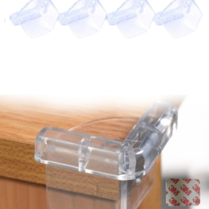 ® Yeni Ürün 4 Adet Kendiliğinden 3M Yapışkanlı Yumuşak ve Esnek Yapıda Sehpa,Masa,Dolap Köşe Koruyucu Aparat