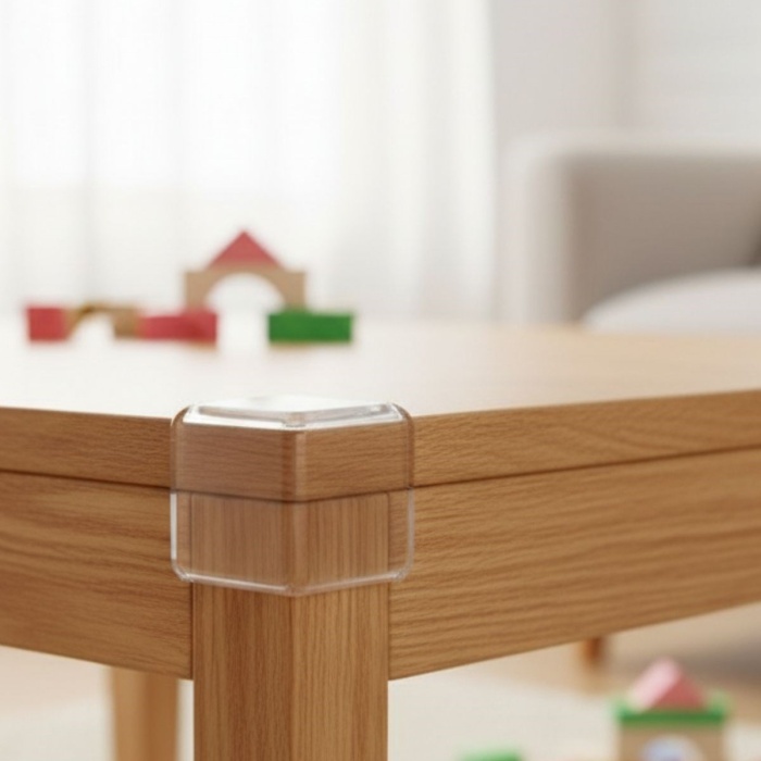 ® Yeni Ürün 4 Adet Kendiliğinden 3M Yapışkanlı Yumuşak ve Esnek Yapıda Sehpa,Masa,Dolap Köşe Koruyucu Aparat