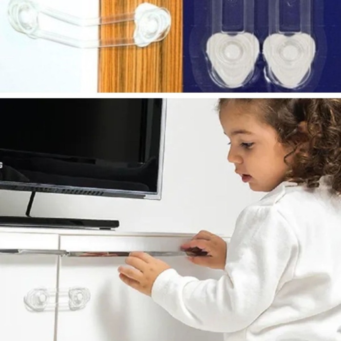 ® Yeni Ürün 2li Mini Çok Amaçlı Kilit- Çocuk Güvenlik Gereçkerli Çekmece,Dolap,Kapak Kilidi
