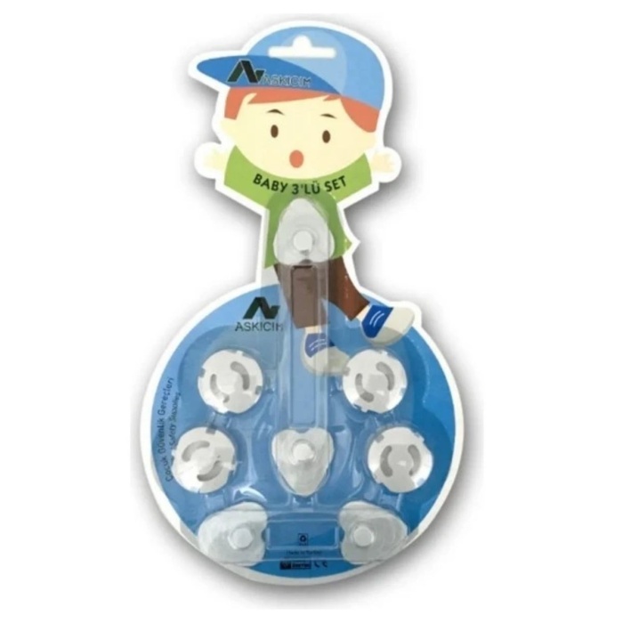 ® Yeni Ürün 6 Parça Çocuk Güvenlik 3lü Seti-2 Boy Çekmece,Dolap Kilidi ve 4 Adet Priz İçi Güvenlik Düğmesi