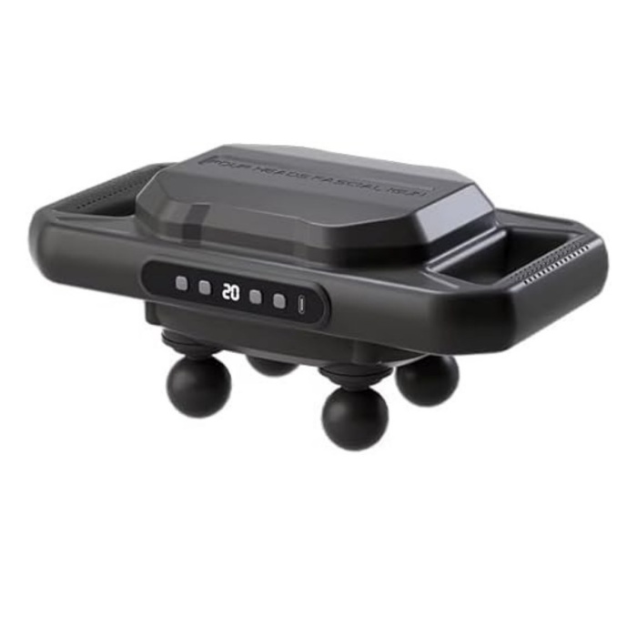 ® Yeni Ürün 4 Başlıklı Masaj Tabancası12W Derin Doku & Kas Ağrısı Giderici, 20 Seviye & 6 ModSiyah