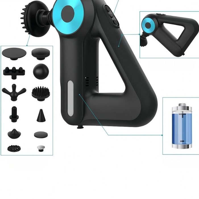 ® Yeni Ürün 12 Farklı Başlıklı Profesyonel Masaj TabancasıKas Gevşetici ve Yorgunluk Giderici Masaj Aleti