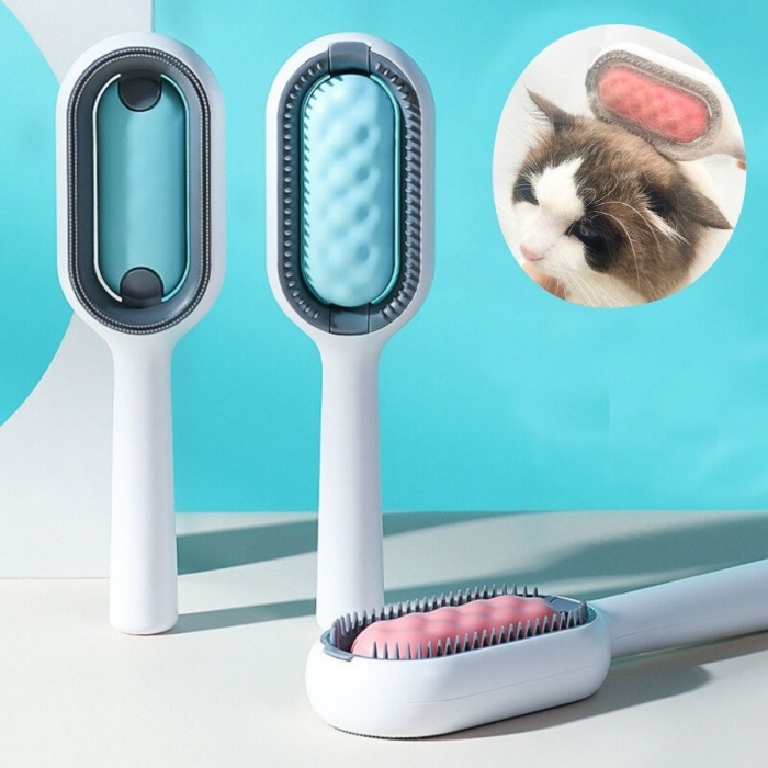 ® Yeni Ürün Evcil Hayvanlar İçin Çift Taraflı Pet Fırçası Nemli Tüy Tarama Tarağı