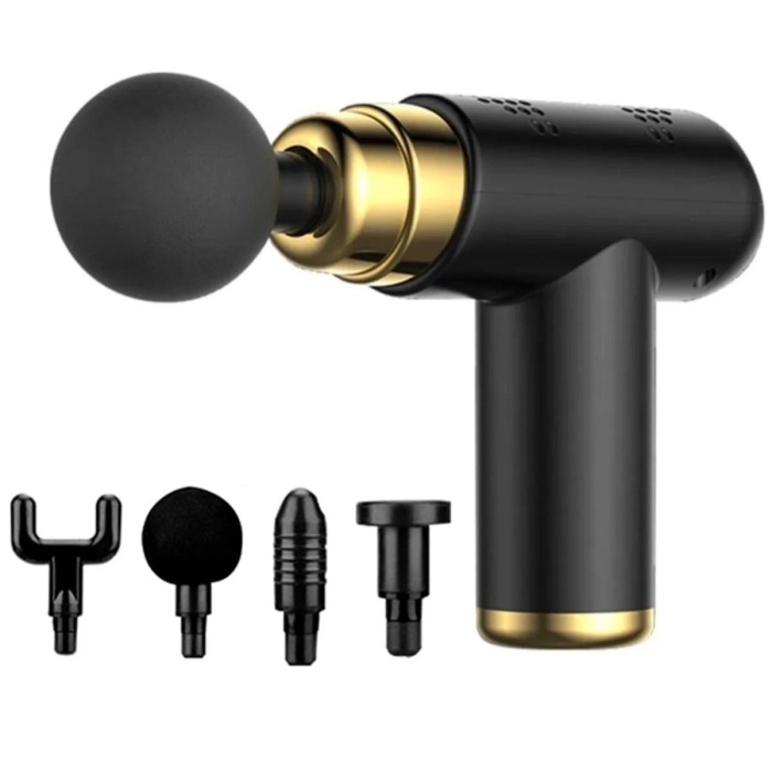 ® Yeni Ürün 4 Başlıklı USB Şarj Olabilen Masaj Tabancası