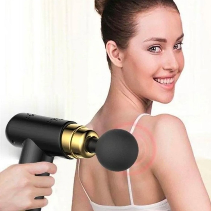 ® Yeni Ürün 4 Başlıklı USB Şarj Olabilen Masaj Tabancası