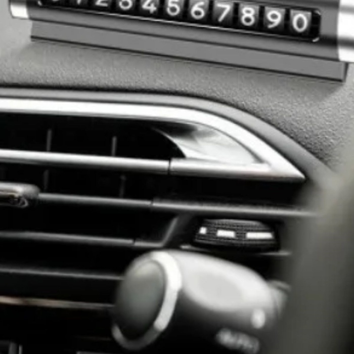 ® Yeni Ürün Alüminyum Kasa Siyah Renk Çevirmeli Araç Içi Telefon Numaratörü Park Oto Numaratörü