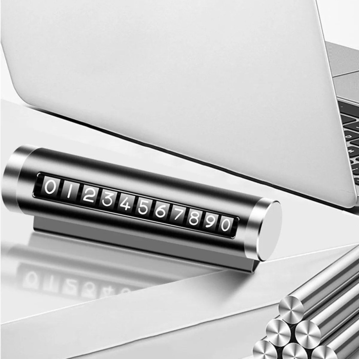 ® Yeni Ürün Alüminyum Kasa Siyah Renk Çevirmeli Araç Içi Telefon Numaratörü Park Oto Numaratörü