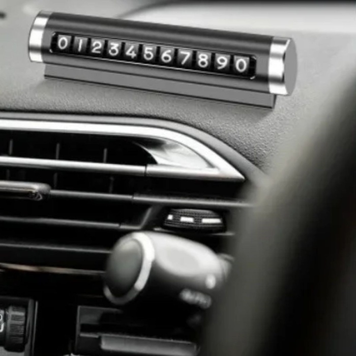 ® Yeni Ürün Alüminyum Kasa Siyah Renk Çevirmeli Araç Içi Telefon Numaratörü Park Oto Numaratörü