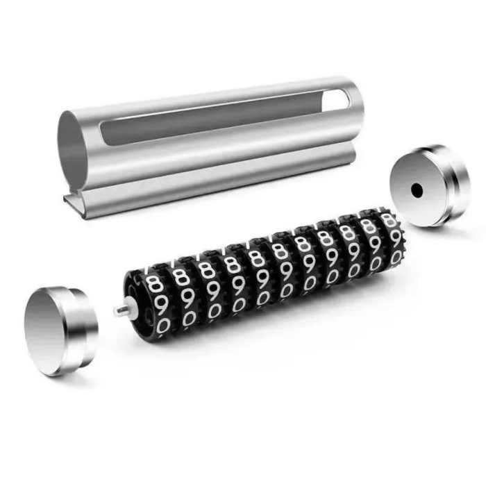 ® Yeni Ürün Alüminyum Kasa Gri Renk Çevirmeli Araç Içi Telefon Numaratörü Park Oto Numaratörü