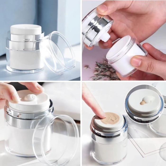 ® Yeni Ürün Hava Pompalı Doldurulabilir Vakumlu Krem,Fondoten Sıvı Kozmetik Ürün Şişesi