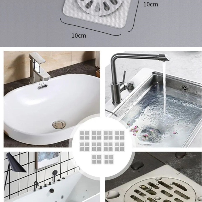 ® Yeni Ürün 10lu Banyo ve Mutfak Lavabo Koku Önleyici ve Haşere Böcek Önleyici Gider Filtresi