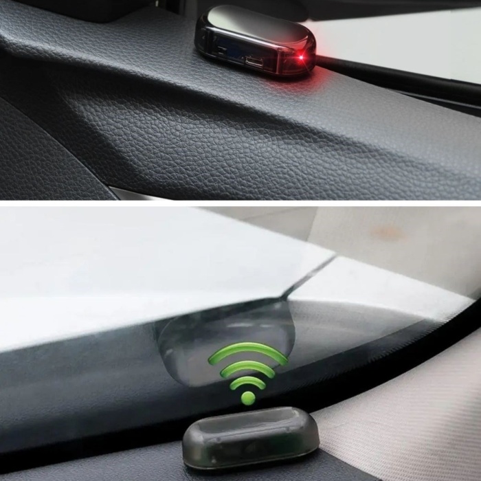 ® Yeni Ürün  Araç İçin Caydırıcı Solar Enerji İle Şarj Olan  Güçlü Yapışkanlı Işıklı Plastik Mini Sahte Alarm