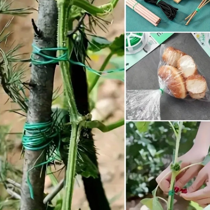 ® Yeni Ürün 50 Metre Kendiliğinden Kesici Bıçaklı Bitki Saksı Kablo Sabitleme Teli