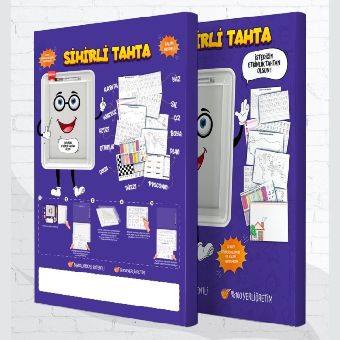 ® Yeni Ürün 32 Farklı Etkinlikli Kalem ve Silgi Hediyeli Eğitici Sihirli Etkinlik Tahtası