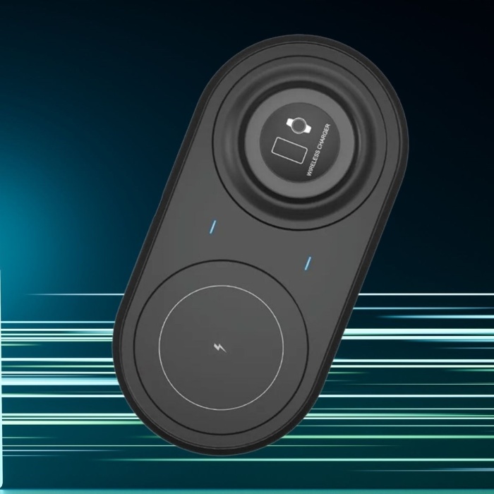 ® Yeni Ürün 2si 1arada Kablosuz Saat,Kulaklık ve Telefon Hızlı Şarj Etme Aparatı