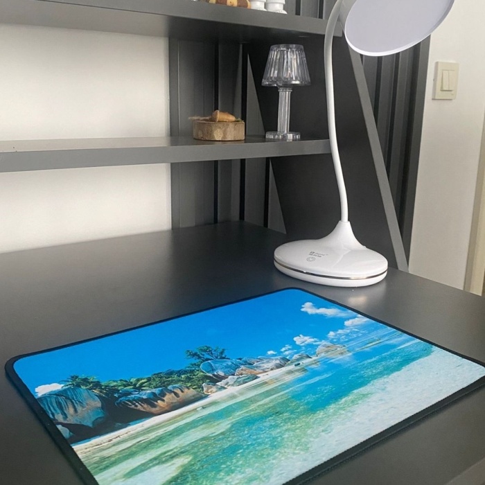 ® Yeni Ürün 25x32 cm Küçük Boy Mouse Pad Manzara Ada