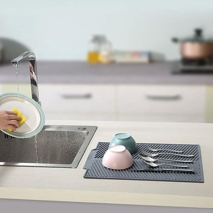 ® Yeni Ürün Büyük Bulaşık Kurutma Matı,Silikon Bulaşık Kurutma Matı Çok Amaçlı Tezgah Üstü Mat