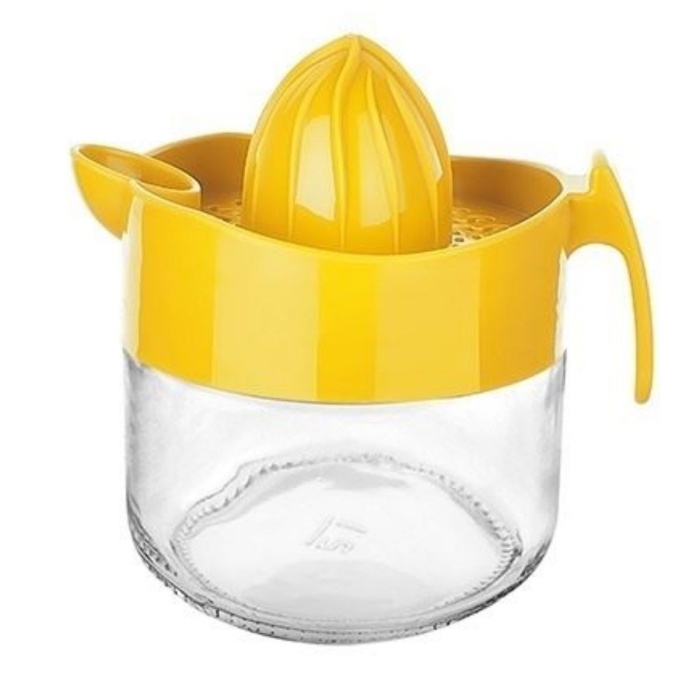 ® Yeni Ürün 300ml Cam Hazneli Pratik Limon Narenciye Sıkacağı KC-405