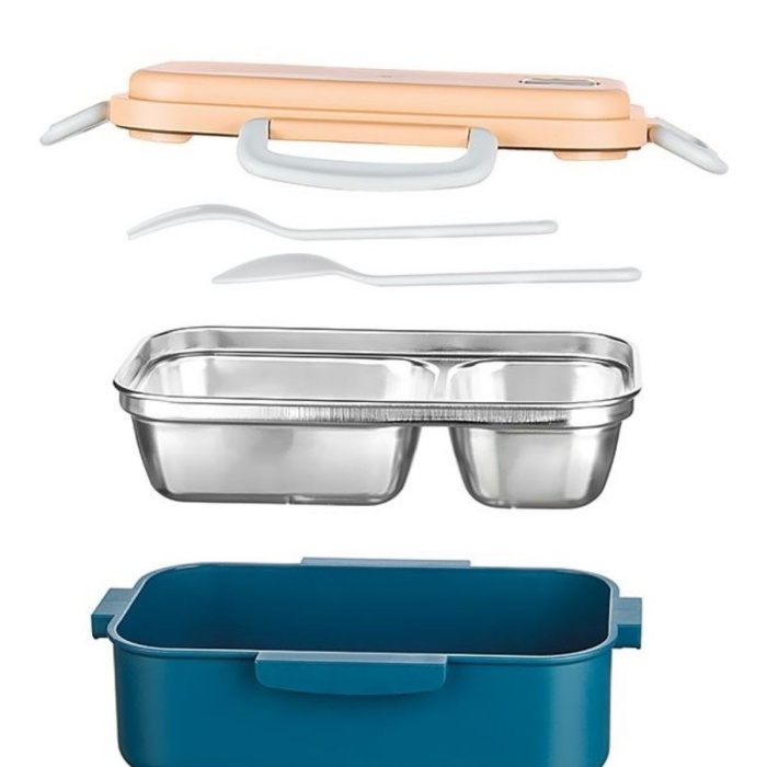 ® Yeni Ürün 2 Bölmeli 150-300 Ml Paslanmaz Çelik Yemek Kabı Beslenme Kabı Yiyecek Saklama Kabı