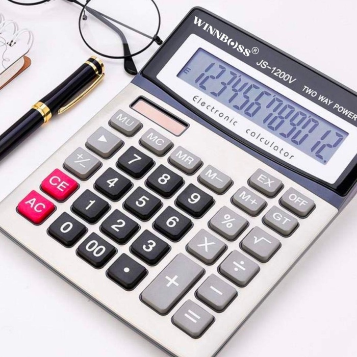 ® Yeni Ürün 12 Haneli Geniş LCD Ekran, Pilli Büyük Düğmeli Hesap Makinesi