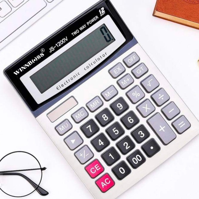 ® Yeni Ürün 12 Haneli Geniş LCD Ekran, Pilli Büyük Düğmeli Hesap Makinesi