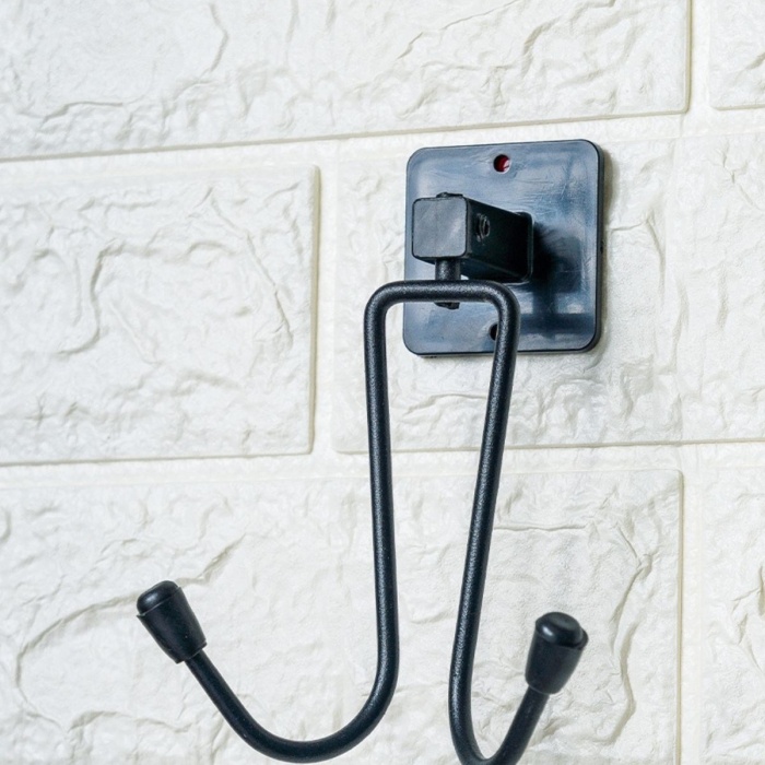 ® Yeni Ürün Kendiliğinden Yapışkanlı Siyah Paslanmaz Metal Bornoz ve Havlu Askılığı