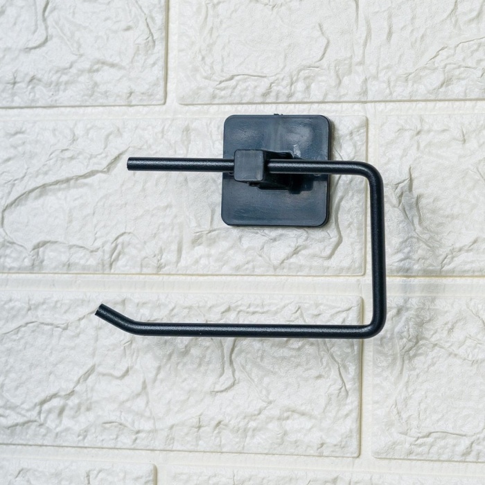 ® Yeni Ürün Kendiliğinden Yapışkanlı Siyah Paslanmaz Metal Kapaksız Tuvalet Kağıtlığı Aparatı