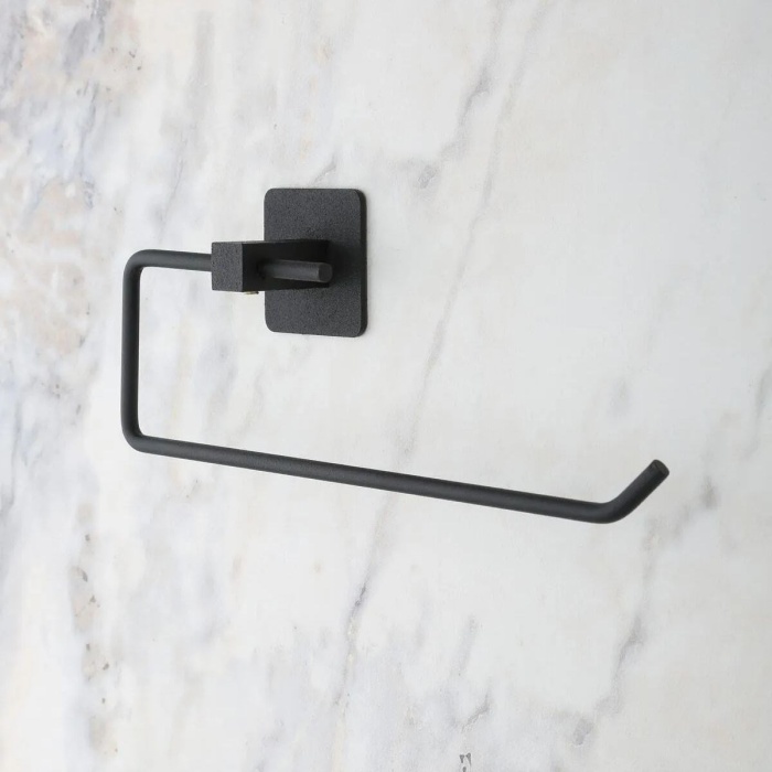 ® Yeni Ürün Kendiliğinden Yapışkanlı Siyah Paslanmaz Metal Rulo Havluluk Aparat
