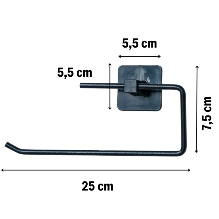 ® Yeni Ürün Kendiliğinden Yapışkanlı Siyah Paslanmaz Metal Rulo Havluluk Aparat