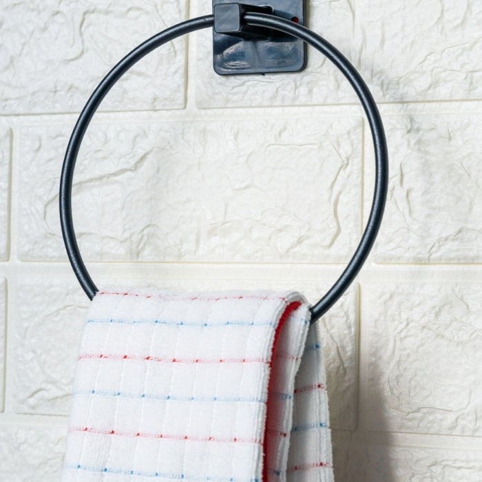 ® Yeni Ürün Kendiliğinden Yapışkanlı Siyah Paslanmaz Metal Yuvarlak Havluluk