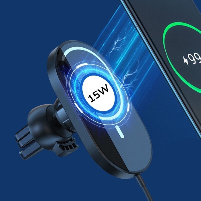 ® Yeni Ürün 15w Mıknatıslı Takılabilen Hızlı Şarj Tüm Cihaz Ve Araçlara Uyumlu Araç İçi Şarj Cihazı