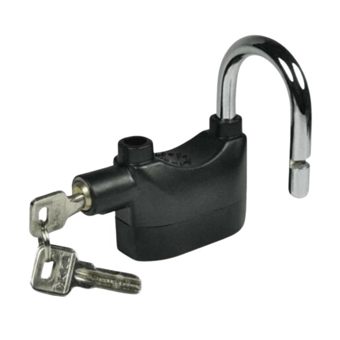 ® Yeni Ürün Desibel Siyah Alarmlı Çok Fonksiyonlu Ekstra Güvenlikli Kare Asma Dolap Kilidi