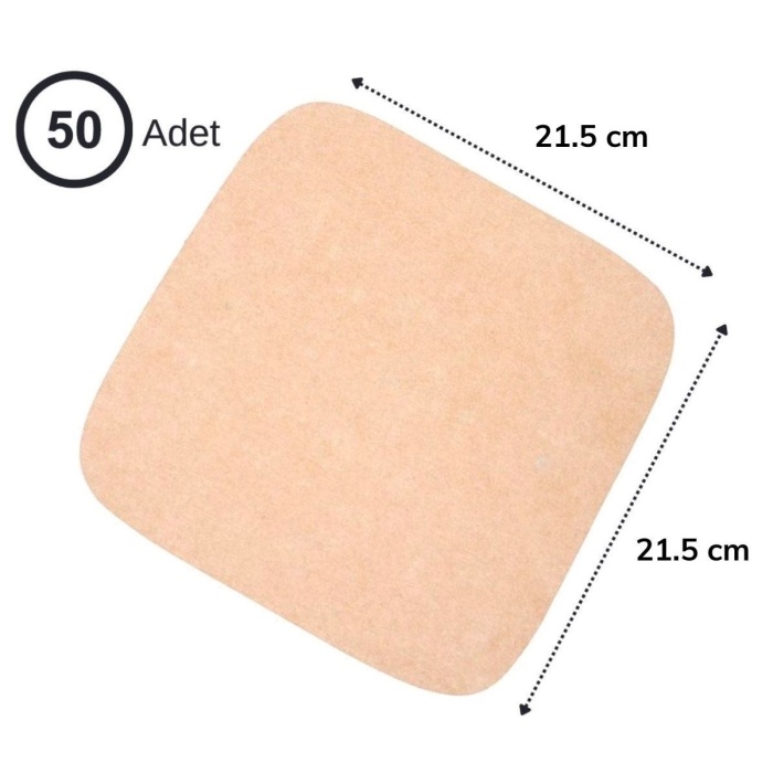 ® Yeni Ürün 50 Adet Air Fryer Pişirme Kağıdı Tek Kullanımlık Yağ Su Geçirmez Yapışmaz Deliksiz Düz Kare Model