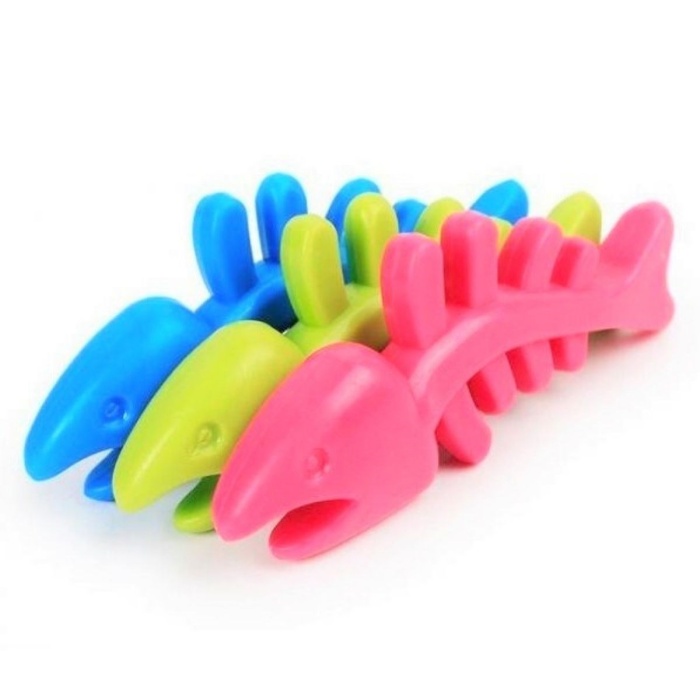 ® Yeni Ürün Balık Kemiği İskelet Şekilli Renkli Plastik Kedi Oyuncağı