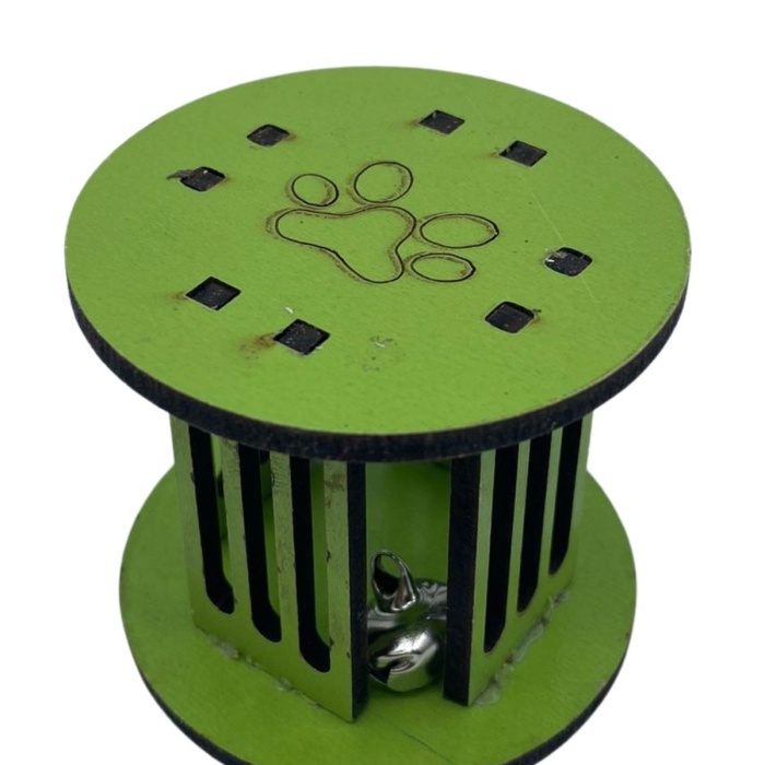 ® Yeni Ürün  Mini Silindir Eğlenceli Renkli Sağlam Küçük Pati İzi Şekilli Kedi Oyuncağı