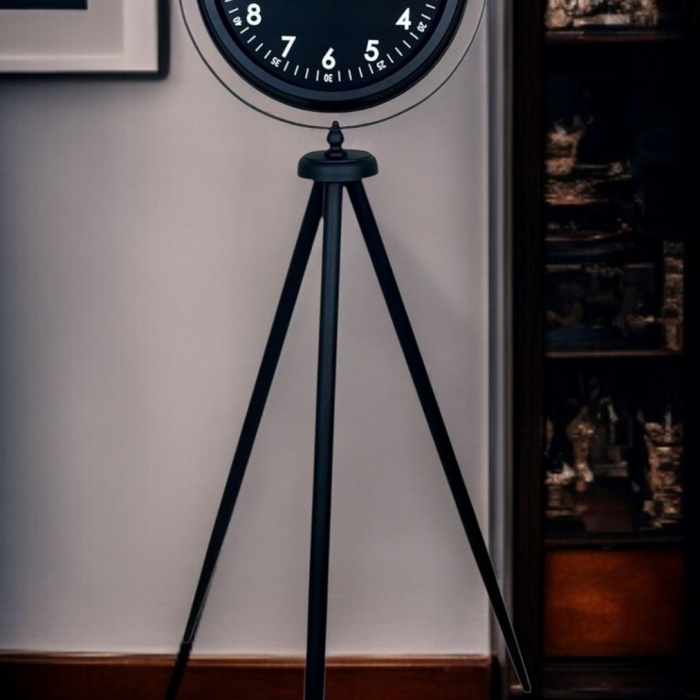 ® Yeni Ürün Royal Black Tripod Ayaklı Modern Tasarım Saat