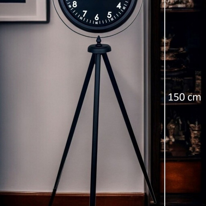 ® Yeni Ürün Royal Black Tripod Ayaklı Modern Tasarım Saat