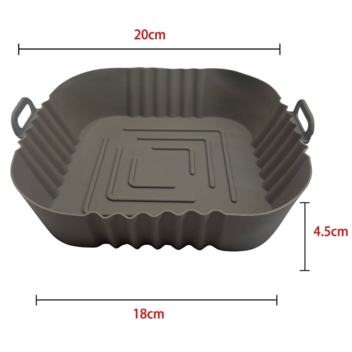 ® Yeni Ürün Renkli Isıya Dayanıklı Yıkanılabilir Silikon Fırın  Airfryer Kare Model Pişirme Matı 20 cm