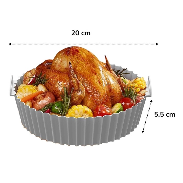 ® Yeni Ürün Renkli Isıya Dayanıklı Yıkanılabilir Silikon Fırın Ve Airfryer Yuvarlak Pişirme Matı 20 Cm