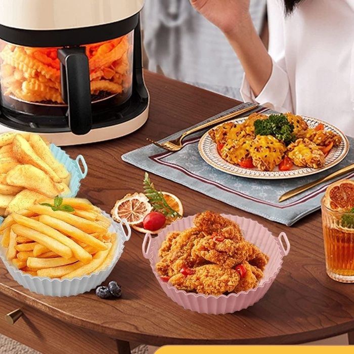 ® Yeni Ürün Renkli Isıya Dayanıklı Yıkanılabilir Silikon Fırın Ve Airfryer Yuvarlak Pişirme Matı 20 Cm