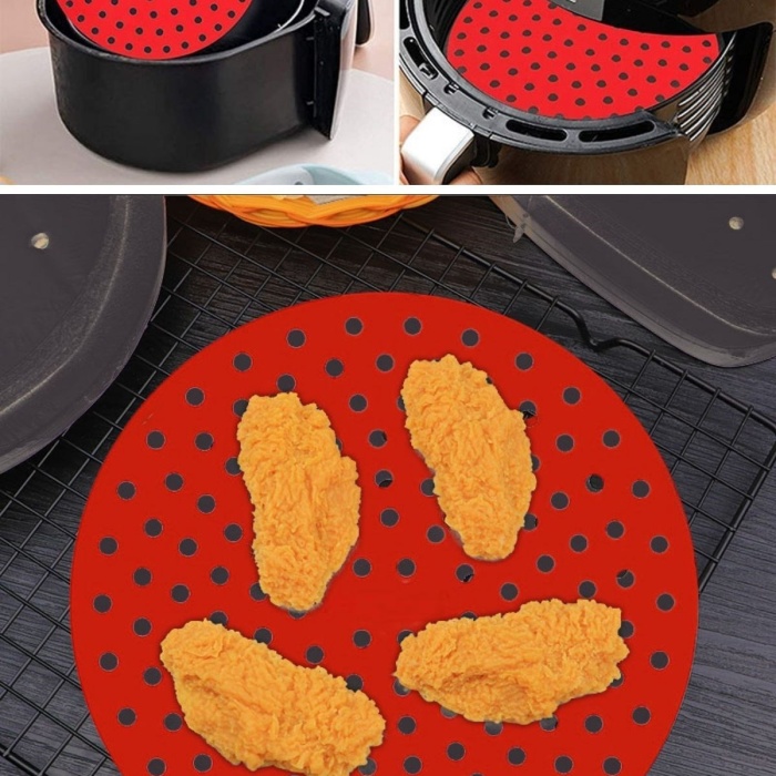 ® Yeni Ürün Renkli Isıya Dayanıklı Yıkanılabilir Silikon Fırın Ve Airfryer Yuvarlak Pişirme Matı 20 Cm