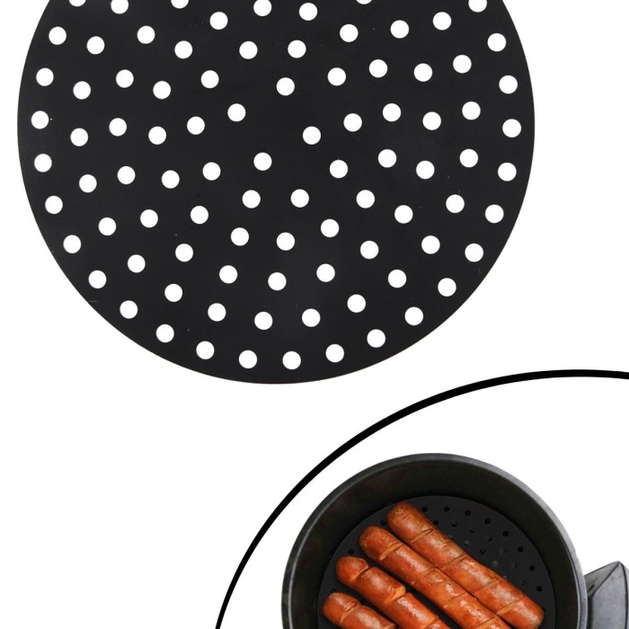 ® Yeni Ürün Renkli Isıya Dayanıklı Yıkanılabilir Silikon Fırın Ve Airfryer Yuvarlak Pişirme Matı 20 Cm