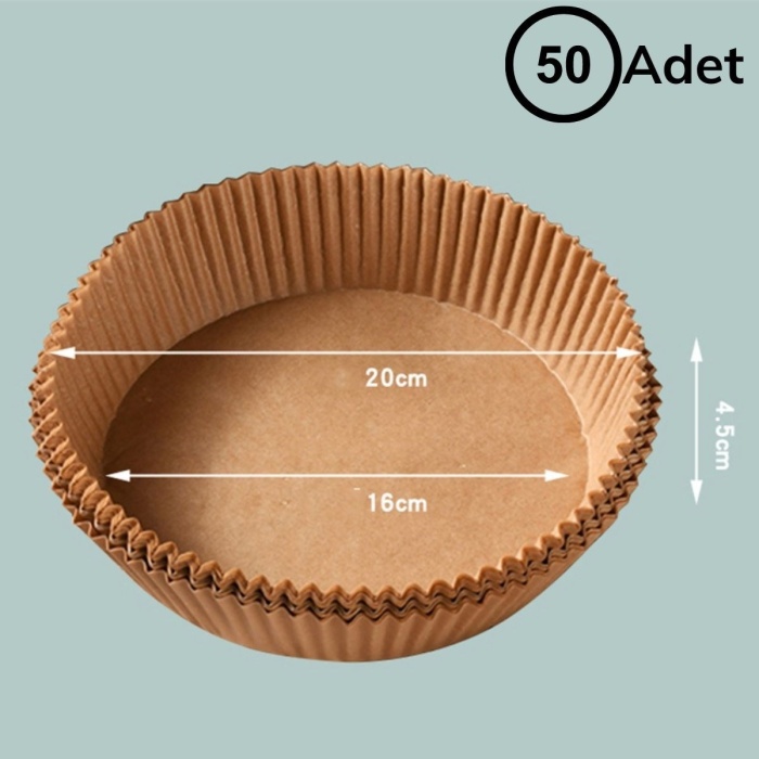 ® Yeni Ürün 50 Adet Air Fryer Pişirme Kağıdı Tek Kullanımlık Hava Fritöz Yağ Geçirmez Yapışmaz Tabak Model