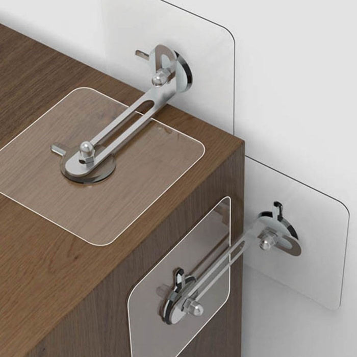 ® Yeni Ürün Deprem İçin Ultra Dayanıklı Çivisiz Duvarı Delmeden Ayarlanabilir Eşya Sabitleyici Aparat